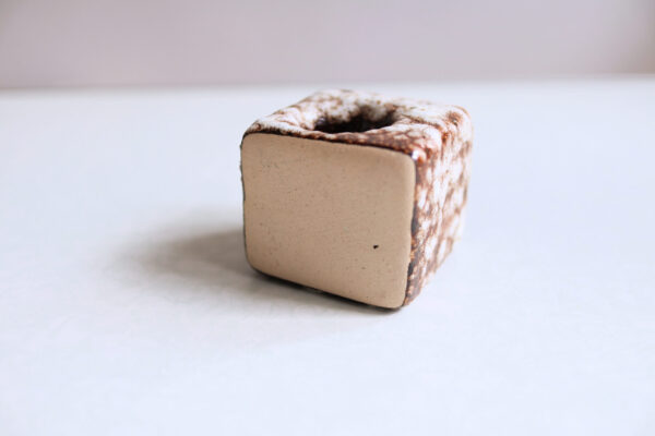 Vintage Fat Lava Ceramic Cube Vase - Image 4