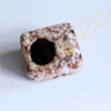 Vintage Fat Lava Ceramic Cube Vase - Image 3