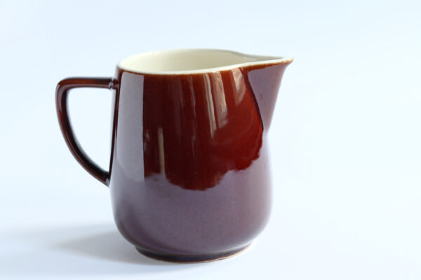 Vintage Jug Ceramic Glossy Brown Ceramic - Image 4
