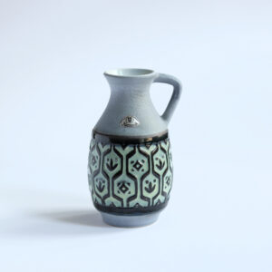 Vintage Ü-Keramik Blue Ceramic Vase, Mid Century