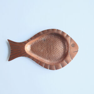 Vintage Copper Fish-Shaped Tray