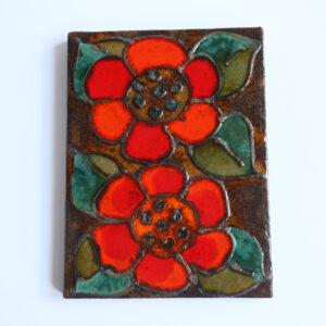 Vintage Ruscha Handgemalt Ceramic Tile