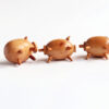 Vintage Wooden Pig Salt and Pepper Shaker Set with Toothpick Holder - Image 3