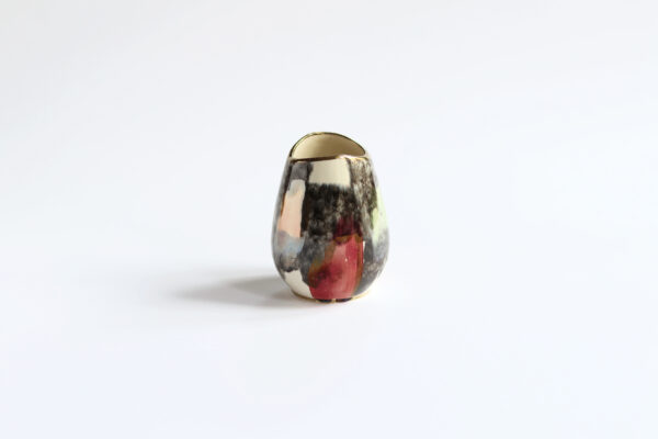 Small Ceramic Vase with Gold Rim - Image 2