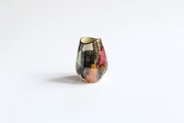 Small Ceramic Vase with Gold Rim - Image 3