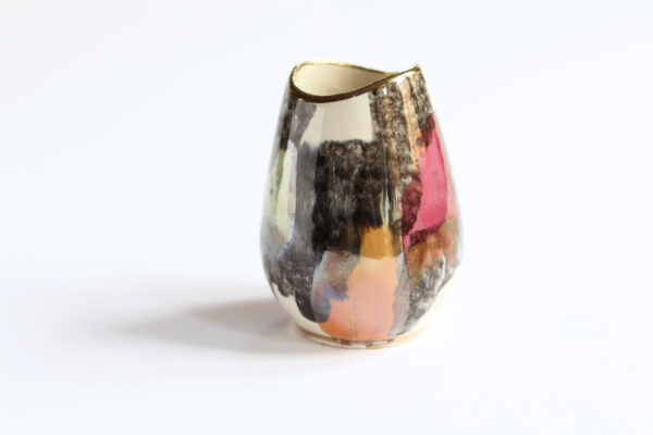 Small Ceramic Vase with Gold Rim - Image 6