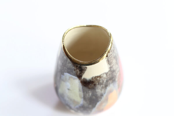 Small Ceramic Vase with Gold Rim - Image 5