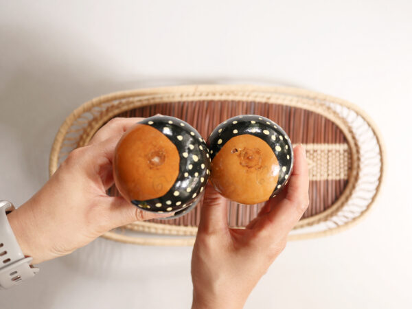Hand-Painted Gourd Couple & Woven Rattan Basket Set - Image 8