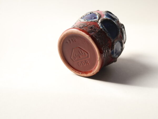VEB Strehla Fat Lava Ceramic Jug Vase, GDR - Image 3