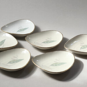 Vintage Leaf Motif Porcelain Side Dish Set – Bavaria