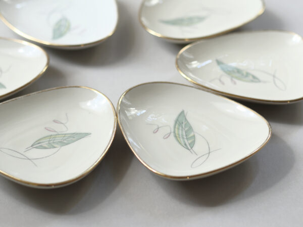 Vintage Leaf Motif Porcelain Side Dish Set – Bavaria - Image 7