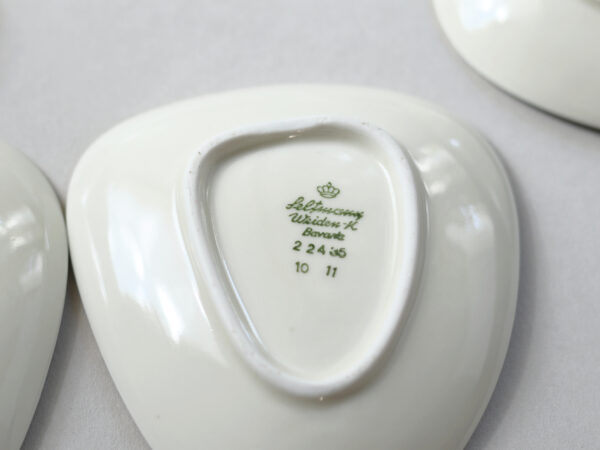 Vintage Leaf Motif Porcelain Side Dish Set – Bavaria - Image 9