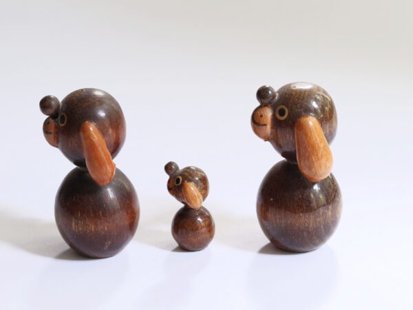 Vintage Wooden Dog Figurine Trio - Image 3