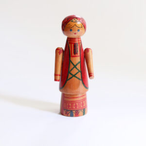 Vintage Wooden Russian Folk Doll
