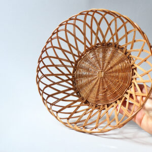 Vintage Woven Rattan Basket Bowl
