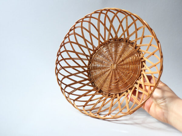 Vintage Woven Rattan Basket Bowl