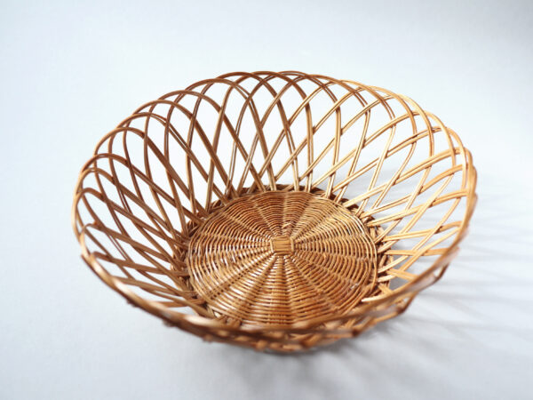 Vintage Woven Rattan Basket Bowl - Image 2
