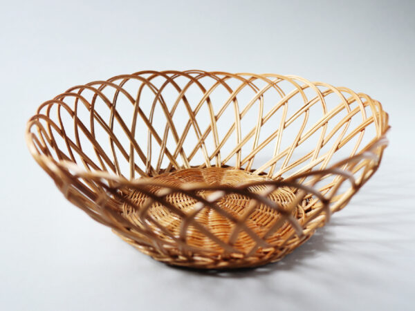 Vintage Woven Rattan Basket Bowl - Image 5