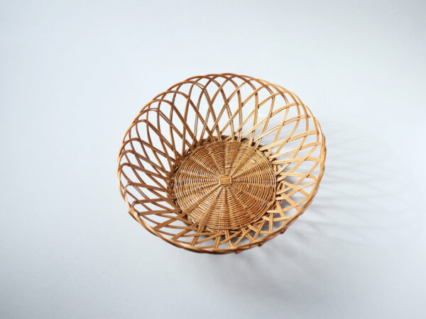 Vintage Woven Rattan Basket Bowl - Image 4