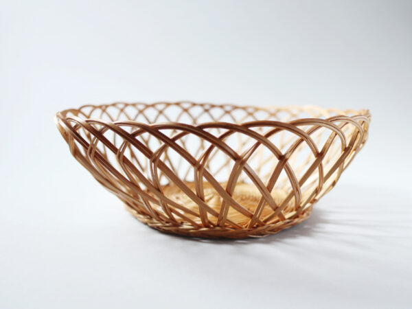Vintage Woven Rattan Basket Bowl - Image 3