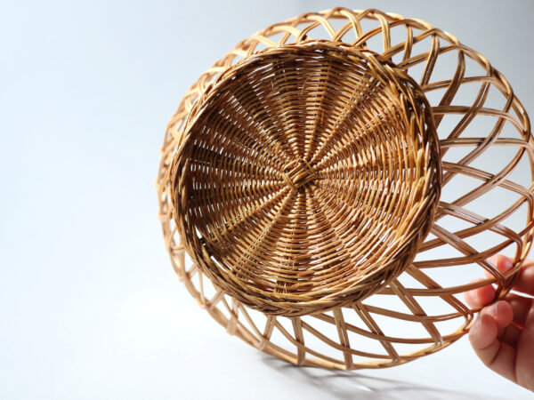 Vintage Woven Rattan Basket Bowl - Image 6
