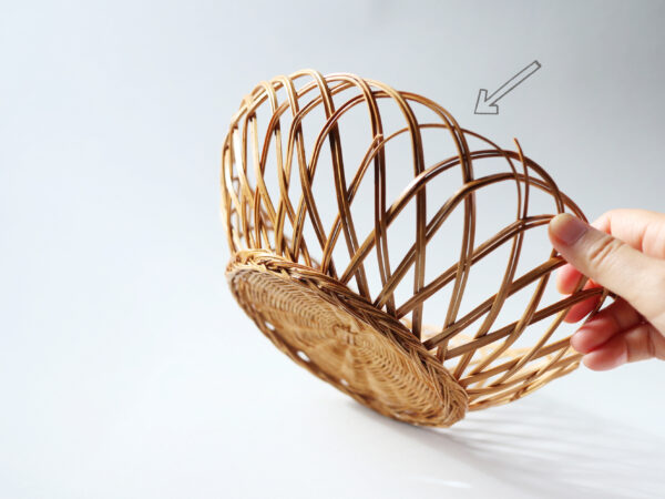 Vintage Woven Rattan Basket Bowl - Image 7