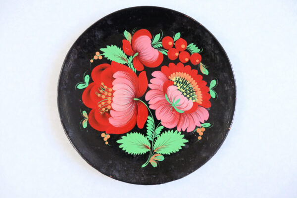 Hand-Painted Vintage Eastern European Floral Plate