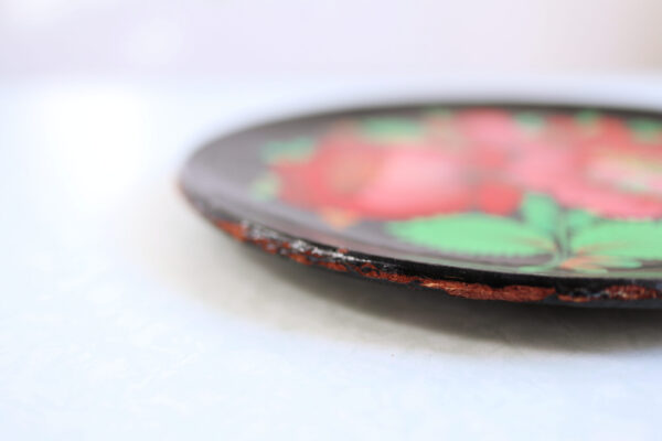 Hand-Painted Vintage Eastern European Floral Plate - Image 4