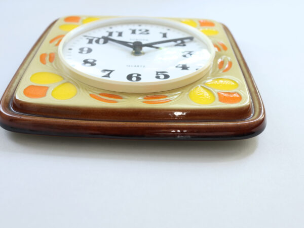 Funky Vintage Wall Clock, Yellow, Mid-Century - Image 3