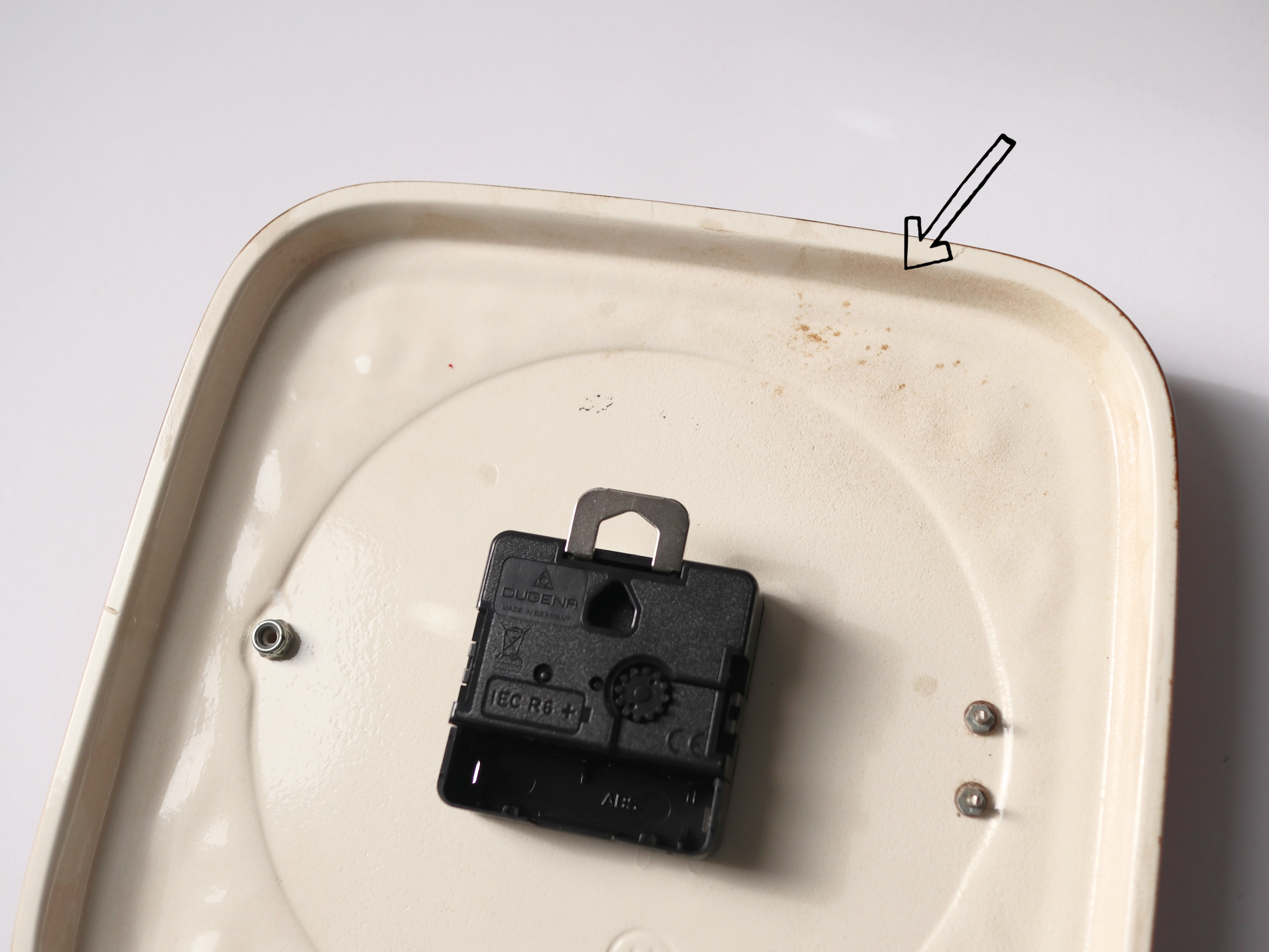 Vintage Wall Clock, 70s Dugena Ceramic Clock, Red Wall Clock - Image 7